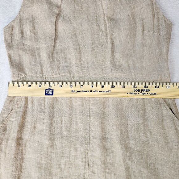 NWOT Tahari 100% Linen Sleeveless Belted Dress with Pockets Size 4 - Picture 14 of 16